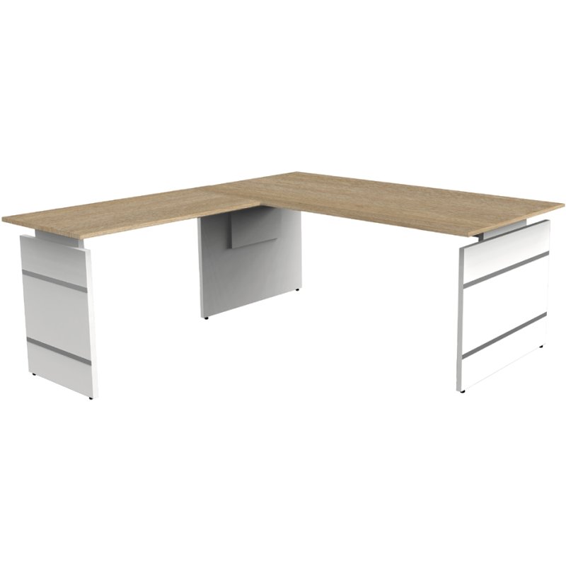 Kerkmann bureau Form 4, hauteur réglable, 200×100 cm, graphite